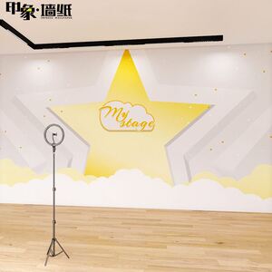 3d立体造型壁纸教育培训机构才艺表演演讲歌唱比赛舞台背景墙纸