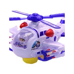 儿童音乐男孩警察飞机1-3-6周岁宝宝电动万向灯光小直升机玩具车