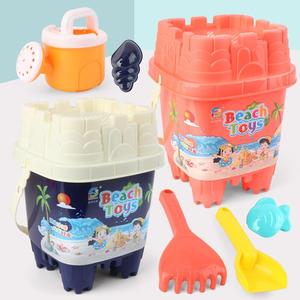 新品热销 儿童夏天沙滩玩具沙滩桶6件套 宝宝戏水沙铲玩沙工具