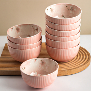 日本进口工艺高端日式碗碟家用套装陶瓷碗盘子2023新款米饭碗网红