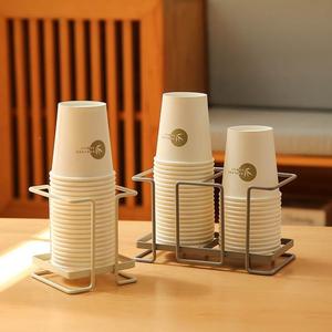 铁艺杯子置物架日式一次性纸杯收纳架家用马克杯咖啡杯沥水茶杯架