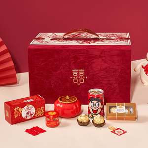 中式喜糖礼盒成品超大号结婚喜事温州订婚双层手提礼盒伴手礼