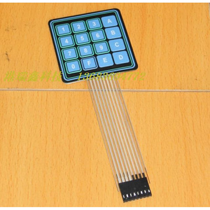 电子元件按键开关蓝色4X4薄膜键盘4*4数字小键盘矩阵键盘0-9 A-F