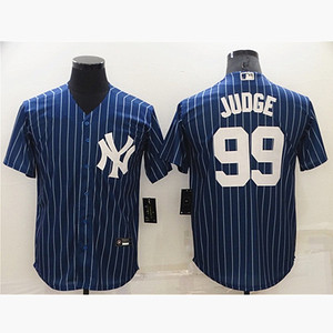 美职棒球联盟纽约洋基队 男式开衫短袖 99# Judge 贾奇 大码球衣
