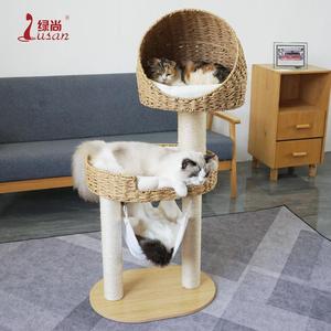 实木柱子猫爬架藤编多省包邮猫树猫窝猫抓板猫跳台剑麻猫别墅