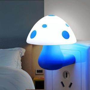 创意可爱蘑菇灯led光控感应小夜灯插电节能智能彩色光床头喂奶灯