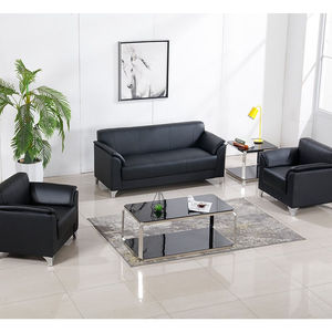 麦叶现代简约办公沙发商务接待会客洽谈4s店铺西皮办公室沙发茶几