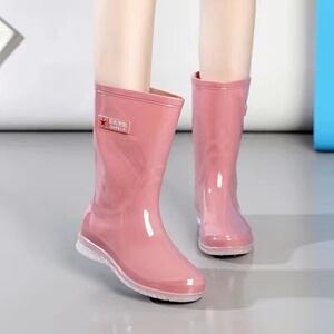 28厘米雨鞋女防水软底水鞋中筒时尚厨房雨靴防滑保暖新款长筒胶鞋