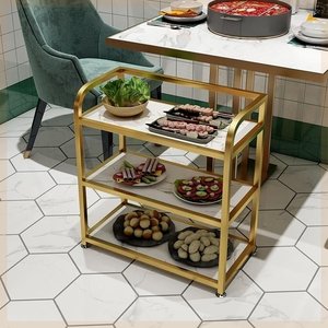 餐厅菜架厨房商用铁艺上菜架专用多层置物架专用三层置物架