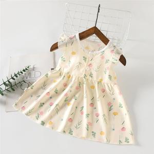 女童新款清货夏季棉绸连衣裙0-4岁宝宝衣服清凉透气婴儿薄款蝴蝶