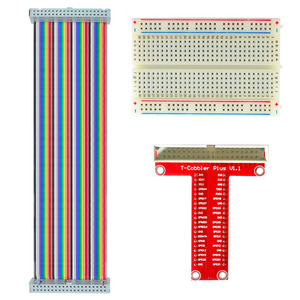 树莓派4代T型GPIO扩展板+40Pin彩色排线 4B/3B+ 扩展面包板连接线