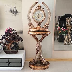 欧式落地钟客厅复古钟创意时尚树脂装饰立钟静音钟表大钟美式时钟