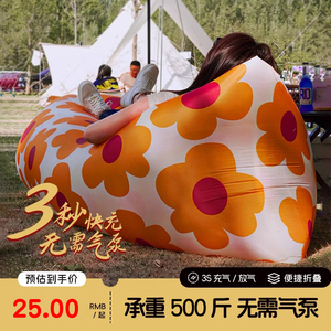 户外懒人充气沙发音乐节便携式空气沙发情侣野餐露营睡袋午休坐垫