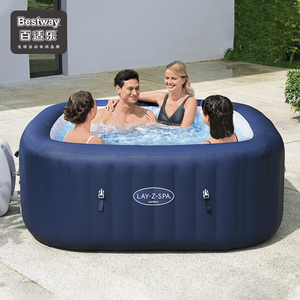 Bestway充气spa浴缸恒温按摩气泡池家用水疗泡池加热造浪折叠水池
