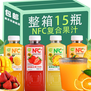 芒果柳丁橙菠萝草莓脂0多口味NFC果汁复合饮料500ml*15瓶整旗舰店