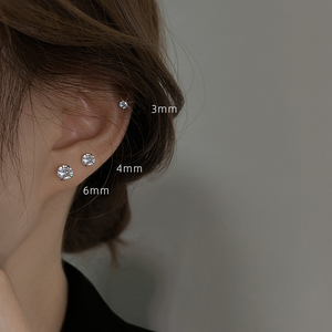 5056人付款淘宝4对装双耳洞耳环三个耳洞复古港风耳钉简约冷淡风女