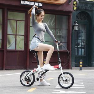 喜德盛新款寸寸折叠超轻便携成人儿童学生男女款轮变速碟刹自行车