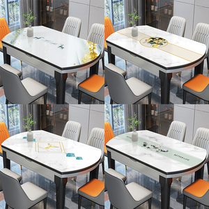 椭圆形桌垫免洗防油防水防烫pvc软玻璃桌面保护仿大理石餐桌桌布