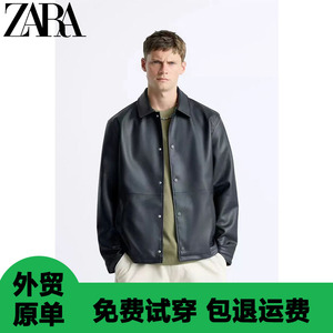 ZARA KISS男装机车款仿皮夹克外套翻领休闲皮衣8281404 800