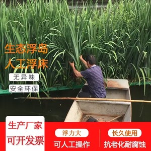 景观浮床河道水稻人工浮岛生物造景种植漂浮生态池塘种菜植物水上