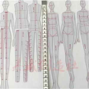 服装设计女动姿态人形尺人体模板尺效果图时装画比例绘图工具尺