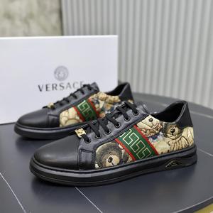 Versace/范思哲 小熊编织条纹休闲鞋男鞋玩具熊运动鞋系带板鞋