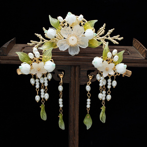 汉服头饰古风发饰女民族风超仙边夹全套发冠流苏步摇复古发夹发簪