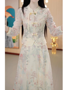 新中式女装国风连衣裙2024新款春秋高级感今年流行漂亮套装裙夏天