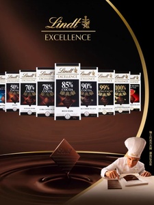 德芙Lindt瑞士莲德国进口黑巧克力纯可可脂特醇排装85%90%99%圣诞