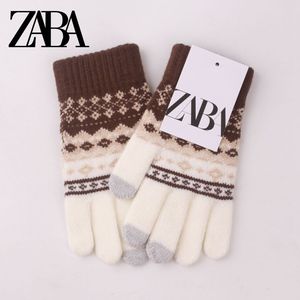 ZABA羊毛触屏手套男女保暖骑车冬季防寒羊绒加厚加绒毛线针织手套