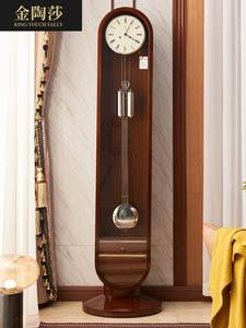 现代简约德国赫姆勒落地钟欧式客厅座钟轻奢极简摆钟实木古典立钟
