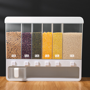 米桶家用五谷杂粮分隔收纳盒透明塑料密封面粉分类分格储存罐米箱