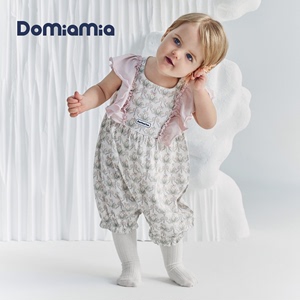 Domiamia女宝宝短袖连体衣夏季衣服女童睡衣婴儿夏天薄款背心爬服