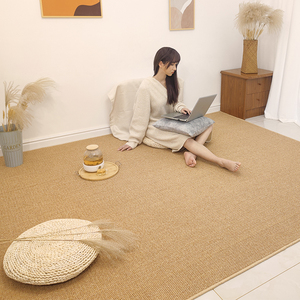 日本MUJIE原木编织日式剑麻地毯客厅卧室床边房间飘窗圆形