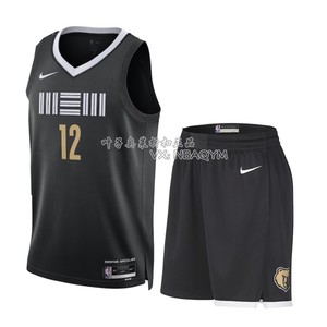 nike耐克nba灰熊队莫兰特12号贝恩22号球衣城市版复古篮球服套装