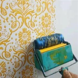 7寸印花滚筒 液体壁纸墙纸漆滚花压花模具艺术漆欧式刷墙神器工具