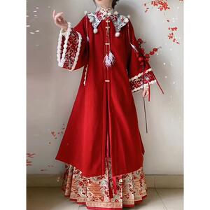 专柜cosplay女装260937新中式女装新年战袍汉服婚服敬酒服红色马