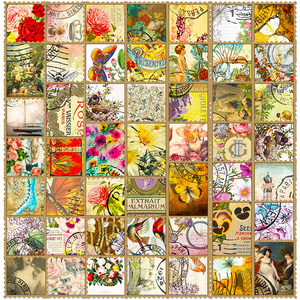 玩具贴贴纸100张复古风蝴蝶邮票氛围高颜值装饰日记桌面防水贴画