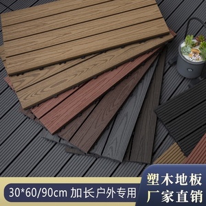 pvc塑木地板户外地板阳台地面铺设室外露台自铺改造拼接防水防腐
