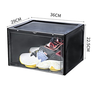 宜家加厚PP收纳盒鞋盒透明亚克力收纳防尘Aj篮球鞋盒展示鞋柜翻盖