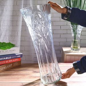 新疆西藏包邮富贵竹水晶玻璃花瓶透明大号高款插花竹子水竹客厅瓶