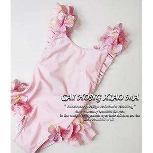 巴拉巴柆韩国童装2024夏女童洋气时尚吊带泳衣小女孩甜美可爱