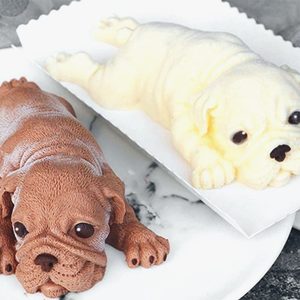 三信 沙皮狗硅胶模具 DIY创意萌宠巧克力冰淇淋雪糕慕斯蛋糕磨具
