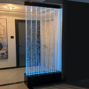 新款气泡流水屏风水幕墙定制客厅玄关餐厅现代简约透明隔断阻隔墙