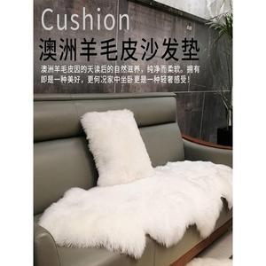 纯羊毛沙发垫皮毛一体地毯座椅垫子整张冬季飘窗垫卧室客厅羊毛毯