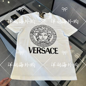 折扣Versace/范思哲圆环美杜莎烫钻字母短袖T恤男女同款 正品代购