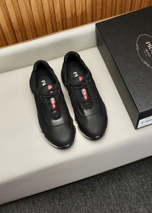 adivon代购prada/普拉达新款气垫鞋增高鞋圆头板鞋系带休闲鞋男鞋