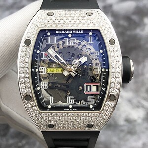 二手正品理查德米勒男表rm029日期显示後镶钻酒桶型自动机械手表