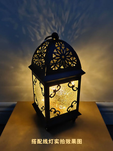 烛台摆件北欧浪漫烛光晚餐道具摩洛哥欧式复古铁艺蜡烛台金属装饰
