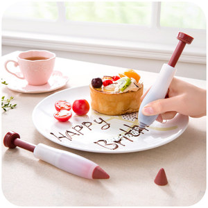 烘焙工具裱花枪巧克力果酱硅胶裱花笔 蛋糕裱花写字笔挤奶油枪